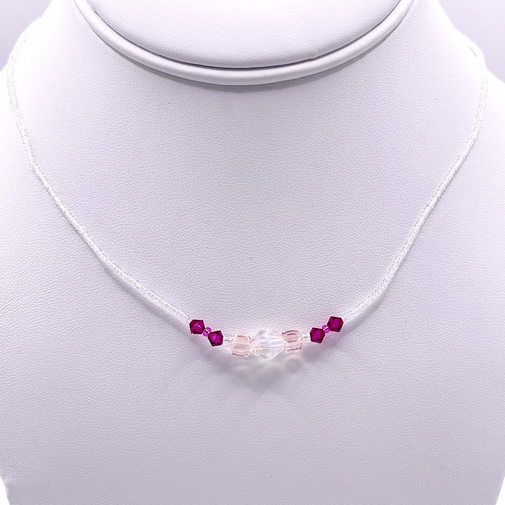 4 Fuchsia Crystal Necklace
